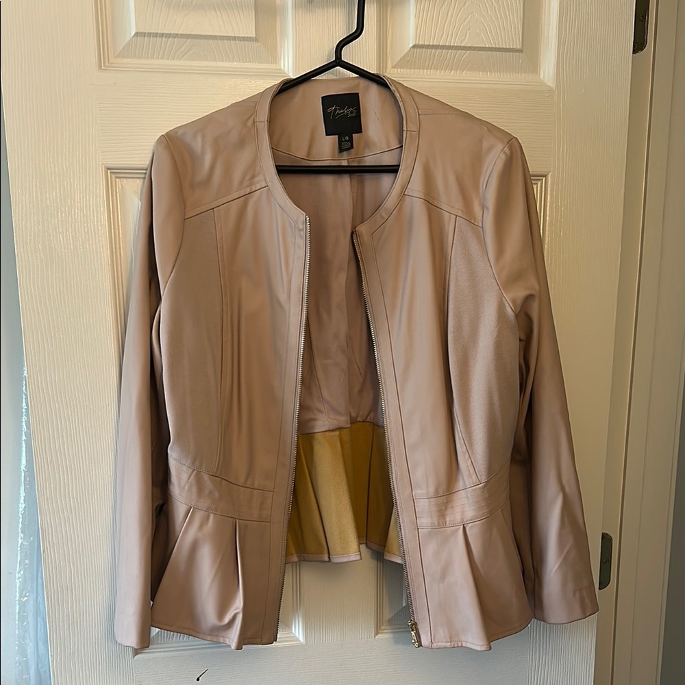 Thalia Sodi Tan Blazer Classic Tailored Suit Jacket